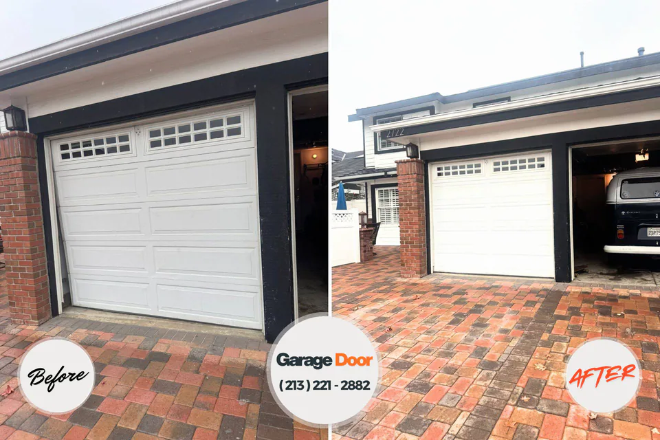 Before and after: garage door repair Gainesboro, TN